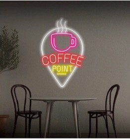 Resim Coffee Poınt Yazılı Ve Şekilli Neon Tabela Kırmızı 