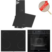 Resim Ferre FryArt&Buharlı Fırın Grano FlowArt Elektrikli 3'lü Siyah Ank. Set (D086 + MS261 + QEP64CS) 