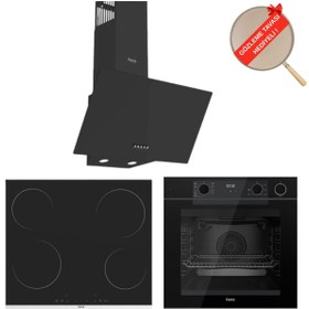 Resim Ferre FryArt&Buharlı Fırın Grano FlowArt Elektrikli 3'lü Siyah Ank. Set (D086 + MS261 + QEP64CS) 