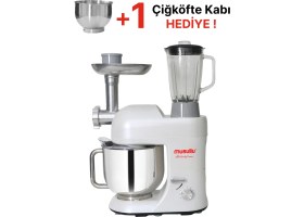 Resim Musullu Multichef Max 6.5L Beyaz Stand Mikser 2000 Watt Güçlü Hamur Yoğurma Makinesi 6 Kademeli 