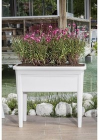 Resim Omnipazar So-ab03 Dekoratif Ayaklı Bahçe Yetiştirme Saksı 60 Litre No 3 Kirli Beyaz 113 