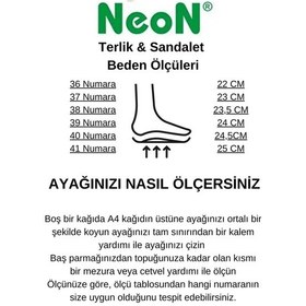 Resim Neon Shoes Kadın Günlük Hasır Desenli Terletmeyen Anatomik Ortopedik Taban Anne Dışarı Ev Terliği 001 