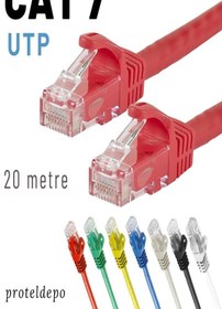 Resim IRENIS Kırmızı Cat7 Ethernet Network Kablosu 20 m 