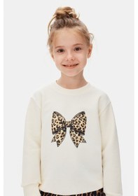 Resim Xo Kids Kız Çocuk Sweatşirt 4-8 Yaş 39530 Ekru - Gri Melanj 