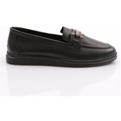 Resim Dgn 981z Kadin Metal Tokali Loafer Ayakkabi 981Z-2-R2119 Siyah 