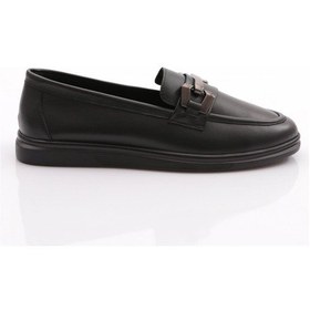 Resim Dgn 981z Kadin Metal Tokali Loafer Ayakkabi 981Z-2-R2119 Siyah 