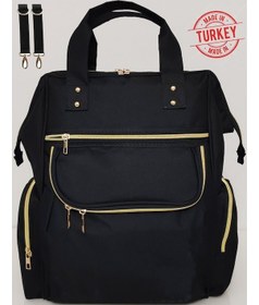 Resim Bebek Bakım Çantası Organizatör Fonksiyonel Anne Bebek Bakım Sırt Çantası-syh Mers Gold Siyah 