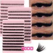Resim Günlük Parti 200 Küme Hafif ve Hafif 80DD Kümelendirilmiş Göz Kılıkları - Karma Uzunluk 8-16Mm, Ultra İnce 0.07Mm 3D Doğal Rol Yapma DIY Uzatan Hafif/Ağır Makyaj Parti Tek Sahte Göz Kılıkları Tüm Göz Tipleri İçin Uygundur 