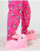 Resim Kadın Kız Çocuk Kombin Hayvanlı Tavşanlı Panduf Ev Botu Pembe 