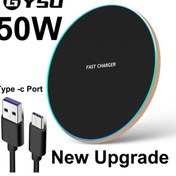 Resim 50w Hızlı Qi Kablosuz Şarj Aleti Pedi Samsung Galaxy S22 S21 S20 S10 S9 S8 İphone Uyumlu 12 13 11 X Pro Max Xiaomi Mi Kablosuz Şarj 