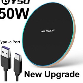 Resim 50w Hızlı Qi Kablosuz Şarj Aleti Pedi Samsung Galaxy S22 S21 S20 S10 S9 S8 İphone Uyumlu 12 13 11 X Pro Max Xiaomi Mi Kablosuz Şarj 