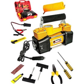 Resim Profesyonel Çift Pistonlu 12 V 150 Psi Dakikada 85 Lt Araç Araba 