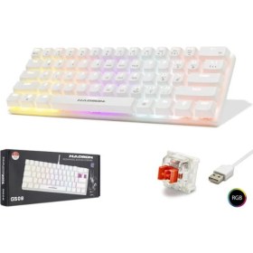 Resim Binbir Göz Bilgisayar Hadron G508R Kablolu Oyuncu Mini Klavye Mekanik Red Switch Rgb Q Beyaz 