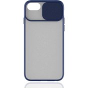 Resim Canpay Apple iPhone 8 Uyumlu Kılıf Kayar Sürgülü Lens Koruma Sliding Lens Protective Case 