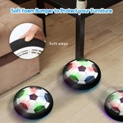 Resim Yumuşak Köpük Tamponlu Elektrikli Havalandırma Futbol Topu - ABS İç/Dış Mekan Spor Oyuncak, Siyah & Beyaz Blok Renk Karışımı, Mobilya Çizilmez Koruma, İç Mekan Oyunu, Dinamik Aydınlatma Etkisi, Dayanıklı Abs Malzeme 