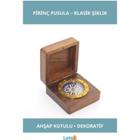 Resim Klasik Ahşap Kutulu Pirinç Pusula Model 2 1 Adet 