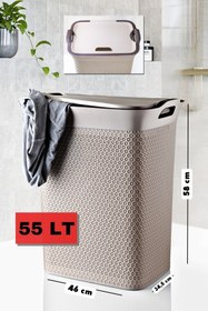 Resim Nandy Home 3'lü Set Dekoratif Safir Desenli Banyo Kirli Sepeti, Deterjan Kutusu Ve Çok Amaçlı Sepet 