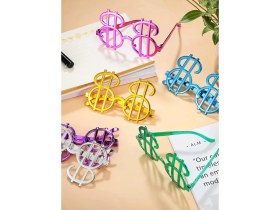 Resim Dolar Şekilli Metalize Parti Gözlüğü 6 Adet 