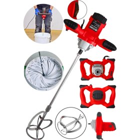 Resim Steiner Alman Gt-Red 3000 Bakır Sargı 6 Kademe Devir Ayarlı Elektrikli Alçı Boya ve Harç Karıştırıcı Mikser 