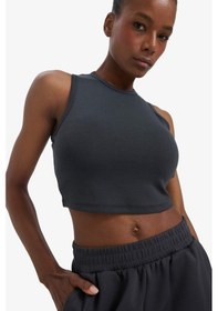 Resim DeFactoFit Crop Top Bisiklet Yaka Modal Sporcu Atlet E2939AX25SMAR231 