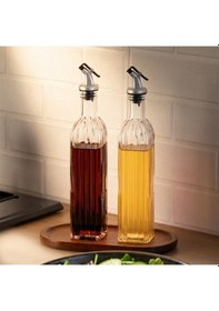 Resim Porsima Dhz90116-3 2li Sızdırmaz Kapaklı Cam Yağlık Sirkelik Yağdanlık 500ml 