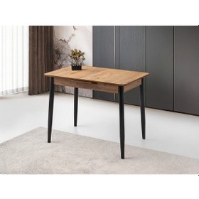 Resim Ortadan Açılır Büyüyen Ahşap Yemek Masası Meşe 70x120cm 