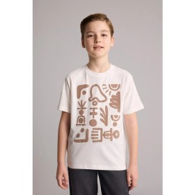Resim DeFacto Regular Fit Bisiklet Yaka Safari Baskılı Kısa Kollu Tişört Erkek Çocuk H7990A826HS 
