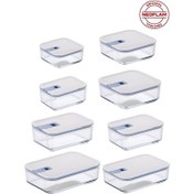 Resim Neoflam Perfect Seal 8 Parça Cam Saklama Kabı Bej 