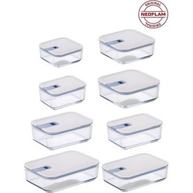 Resim Neoflam Perfect Seal 8 Parça Cam Saklama Kabı Bej 