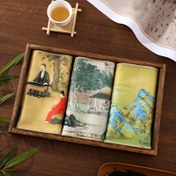 Resim Lüks Çin Esintili Çay Havlusu - Kalın, Emici Polyester, Çay Törenleri & Dekor için Vintage Sanat Tasarımı 