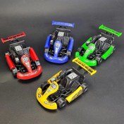 Resim 4 adet Mini Plastik Araba Geri Çekme Renkli Karikatür Yarış Model Karting Araba Doğum Günü Etkinliği Parti Hediyelik Eşya (Rastgele Renk) 