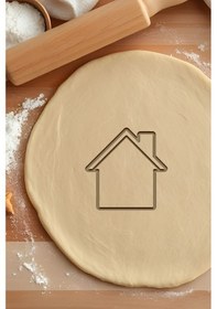 Resim Ev Kurabiye Kalıbı, Hamur Şekillendirici, Bisküvi Kalıbı, Kolay Kesim Ucu Beyaz 