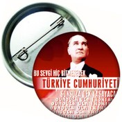 Resim Hediye Panayırı 20 Adet Atatürk Rozeti (ebat: 44 Mm) 