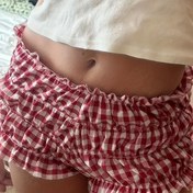 Resim Plaid Desenli Marul Kenarı Şortlar, Y2K Elastik Bel Mini Şortlar İlkbahar ve Yaz İçin, Kadın Giyim 