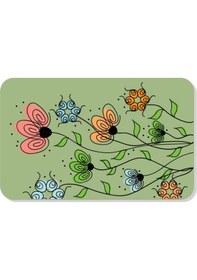 Resim Dijital Baskılı Desenli Dekoratif Dış Kapı Önü Ve Iç Mekan Paspası Yıkanabilir Kaymaz Taban Haki 