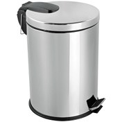 Resim Efor Paslanmaz 430 Krom Metal İç Kovalı Pedallı Ofis Banyo Mutfak Çöp Kutusu Kovası 30 L 