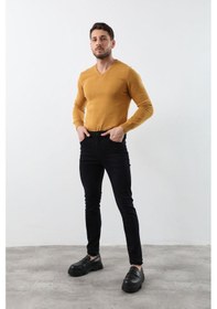 Resim Erkek Koyu Lacivert Straight Fit Jean Pantolon 001 
