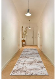 Resim Vl Yıkanabilir Kaymaz Tabanlı Silvia Kesme Rulo Halı Yolluk Gri-beyaz-siyah Mavi-bej-krem S 