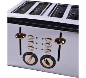 Resim Berghoff Worldwide Gem Titan Parlak Gümüş Beyaz Dört Dilim Ekmek Kızartma Makinesi 