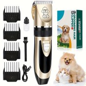 Resim KAHL USB Şarj Edilebilir Evcil Hayvan Saç Kesme Makinesi - Köpekler ve Kediler için Kablosuz Bakım Makasları Lityum Pil, ABS Malzeme, Ev ve Salon Kullanımı için Çoklu Ekler, Köpek Bakım Malzemeleri 