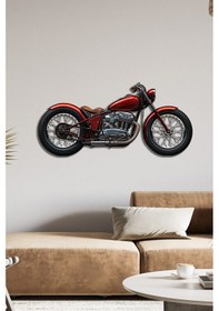 Resim Kırmızı Motor Renkli Metal Tablo 