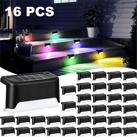 Resim 16 adet Güneş Çit Işıkları - Su Geçirmez LED Güverte, Korkuluk, Merdiven, Adım ve Bahçe Aydınlatma Seti Kurulum Donanımı ile - Noel, Tatil ve Yeni Yıl Dekoru, Dış Aydınlatma için Mükemmel | Çok Renkli Aydınlatma | Nikel Pil Güneş Işıkları, Çit Işık Kapakları, Yar için Dış Işıklar 