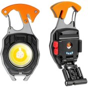 Resim Çok Fonksiyonlu Mini Led Lamba Anahtarlık Ve Çakmak Usb Şarjlı Kamp İçin Taşınabilir 7 Modlu 