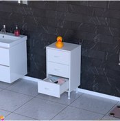 Resim Modilayn Çok Amaçlı Dolap 3 Çekmeceli Takı Dolabı Tek Gözlü Ayaklı Dar Şifonyer Komodin 