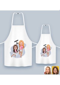 Resim Bk Gift Kişiye Özel İkili Anne Kız Karikatürlü Mutfak Önlüğü Seti-5, Anneye , Anneler Günü leri 