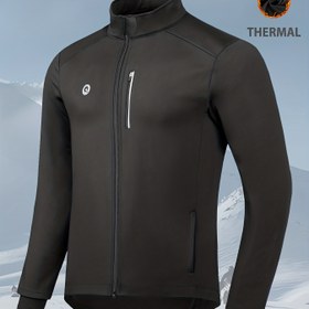 Resim QUALICOS Erkek Kışlık Bisiklet Ceketi | Termal Süet Astarlı, Rüzgar Geçirmez Softshell, Bisiklet Yaka, Düz Renk, Cepli Detaylar, Bisiklet, Açık Hava Aktiviteleri ve Günlük Giyim için Uygun 