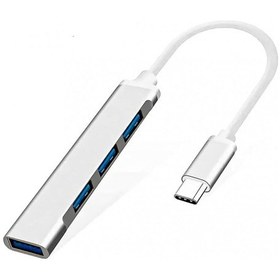Resim Type-C To 4 USB Hub OTG Çoklayıcı 