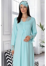 Resim Mecit Pijama Lohusasepeti 5312 Dantel Yaka Lohusa Gecelik 001 