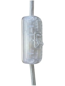 Resim 2 Metre Arapuarlı Aç Kapat Anahtar Fişli Abajur Duyu E14 2x0,50 Şeffaf Kablo - Beyaz Duy 