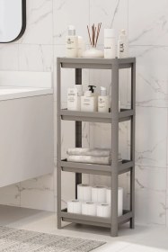 Resim Mithra Life 4 Katlı Hazneli Plastik Gri Banyo Mutfak Balkon Düzenleyici Rafı Mıt1193 Gri 